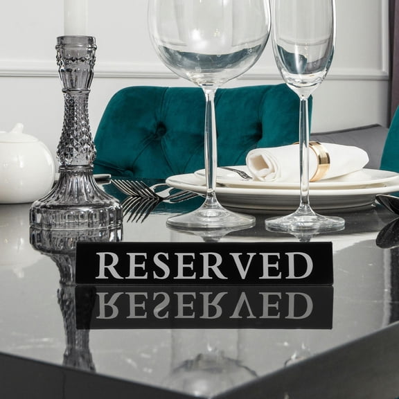 IDEANATEGRATE 3Pcs Reserved Seating Signs Acrylic for Wedding Chairs and Restaurant Reservation
