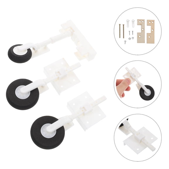 IDEANATEGRATE 3Set Plastic And Foam Airplane Wheels For Hobbyist Use