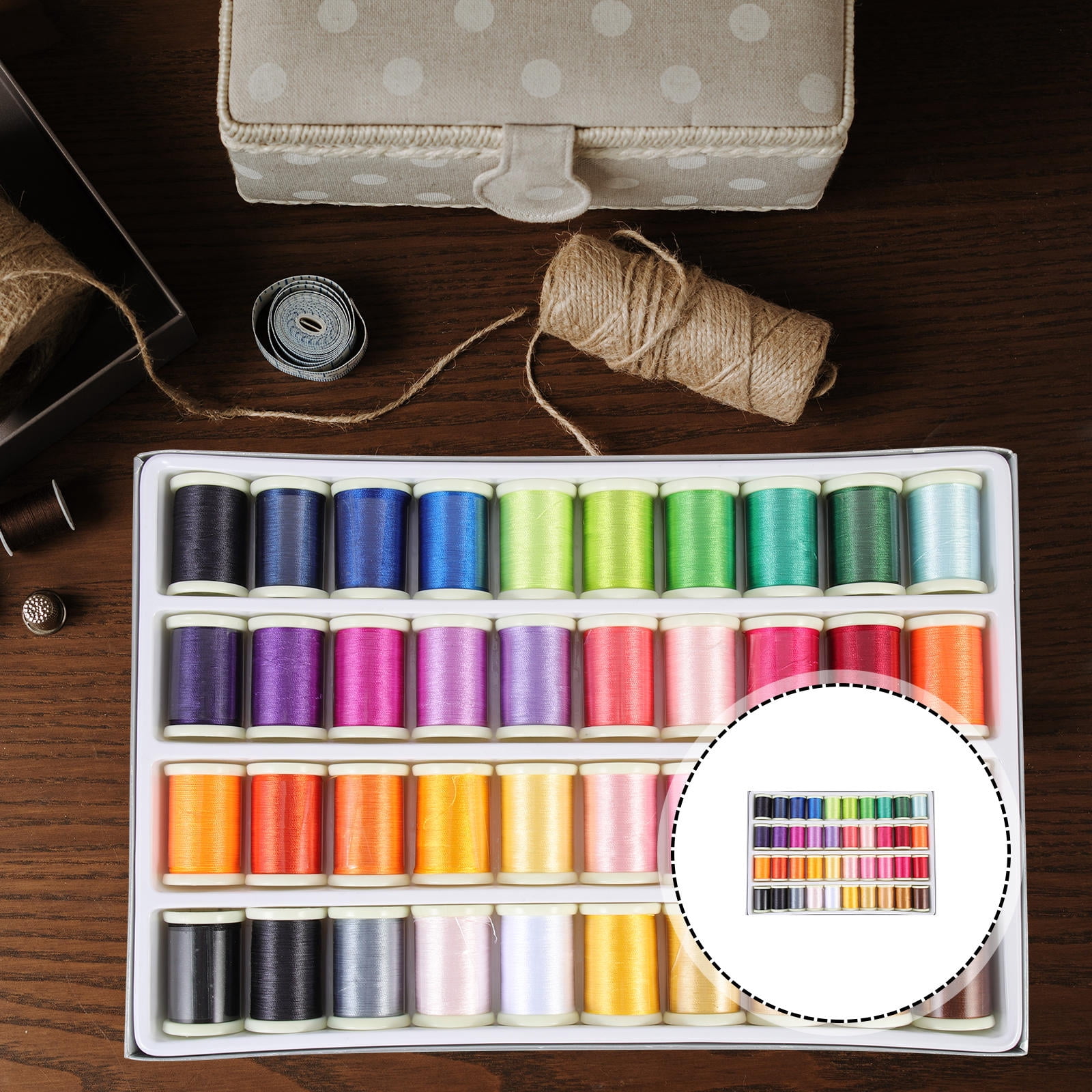 IDEANATEGRATE 40 Rolls Embroidery Thread Kit Assorted Color Diy Cross-stitch Quilting Needlework 1.7x1.1in