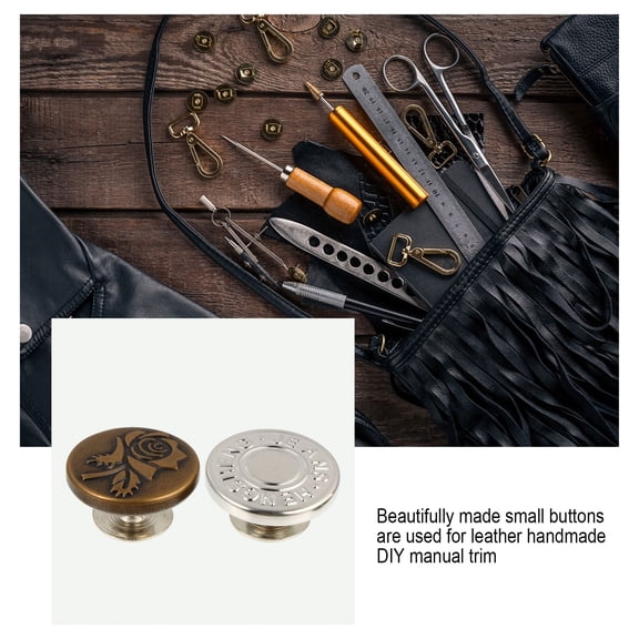 IDEANATEGRATE 40Pcs Snap Fastener Metal Buttons for Clothing for Old and Young Antique Bronze
