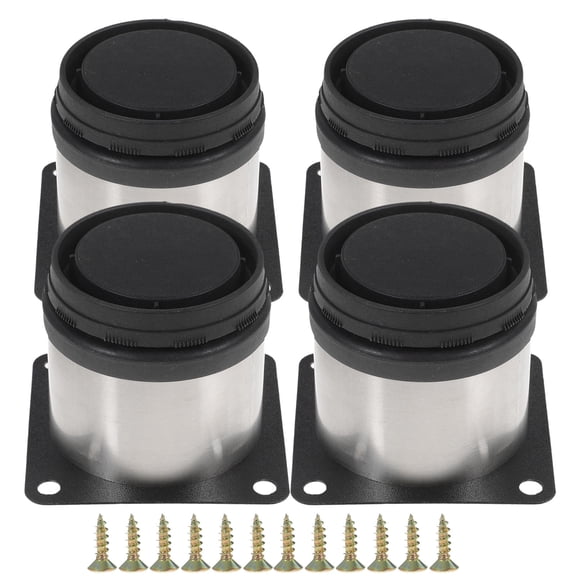 IDEANATEGRATE 4Pcs Adjustable Kitchen Table Legs in Silver for Furniture Assembly 1.97 x 2.36 x 1.97 in