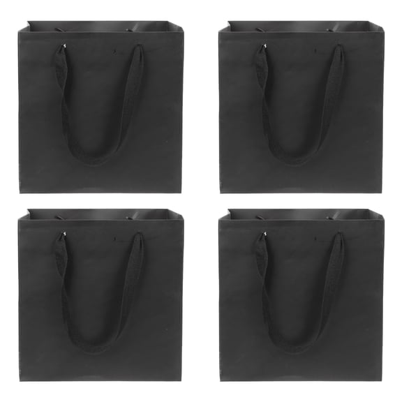 IDEANATEGRATE 4Pcs Black Paper present Packing Bags for Wedding Party Gifting Bags