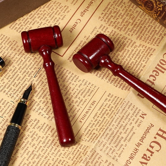 IDEANATEGRATE 4Pcs Dark Red Wood Hammer for Children to Improve Hand-eye Coordination with Portable Feature