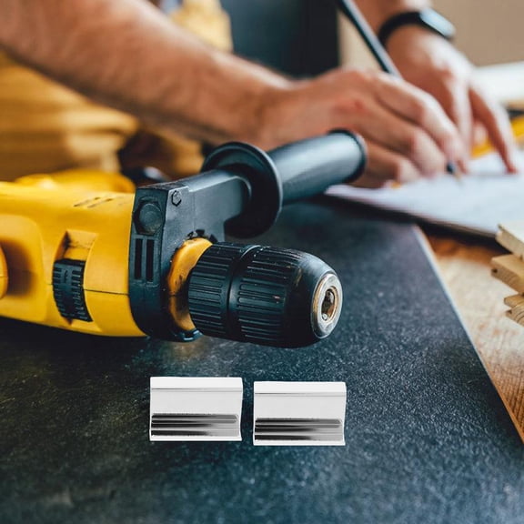 IDEANATEGRATE 4Pcs Glass Door Handle Clip for Office Showcases and Glass Doors in Silver Sleek