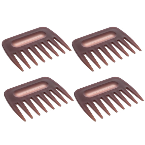 IDEANATEGRATE texture comb Brown Plastic For Short Hair Styling Tool Set 4 Pcs