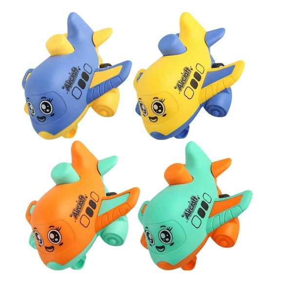 IDEANATEGRATE 4Pcs Interesting Toy Airplane for Toddlers Inertial Motion Press Operate Educational Indoor