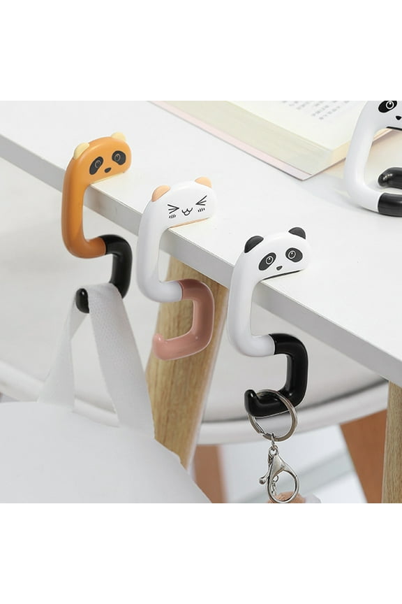 4Pcs Practical Backpack Hangers Panda Hook Key Chains with Assorted Colors for Tableside Use