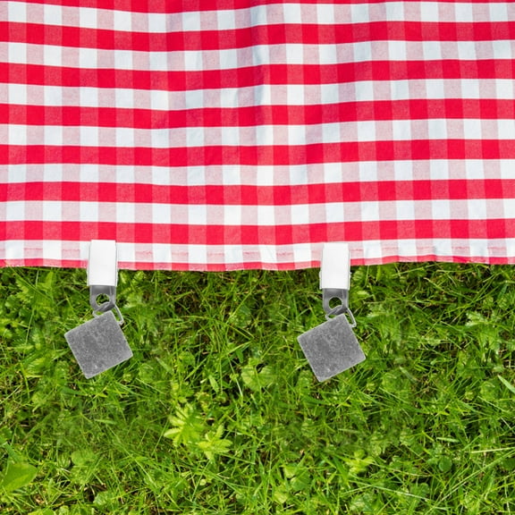 IDEANATEGRATE 4Pcs Table Cover Weights Grey Stone Iron for Outdoor Tables Reusable Compact Natural Stone