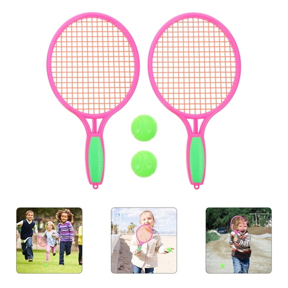 Kids School Racket Types IDEANATEGRATE 4Set Childrens Racket Toy in Pink Suitable for ...