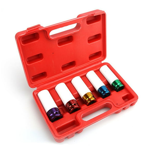 IDEANATEGRATE 5 Pcs Hexagon Shape Socket Adapter Wheel Protector Socket Metal Alloy