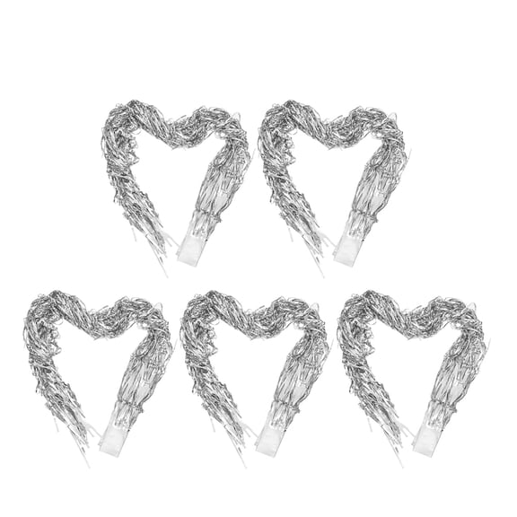IDEANATEGRATE 5Pcs Fringe Backdrop Silver Rectangular Elegant for Wedding Photo Booth Prop Decorative Background