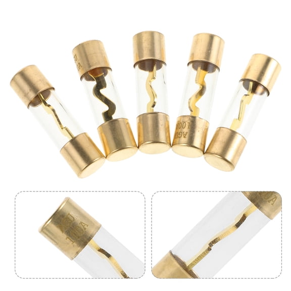 IDEANATEGRATE 5Pcs Glass Car Audio Fuse with Stable Flow for Car Audio Systems