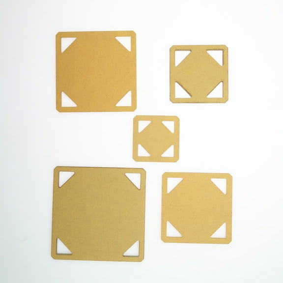 IDEANATEGRATE 5Pcs Golden Square Rulers for Quilting and Embroidery PVC Materials