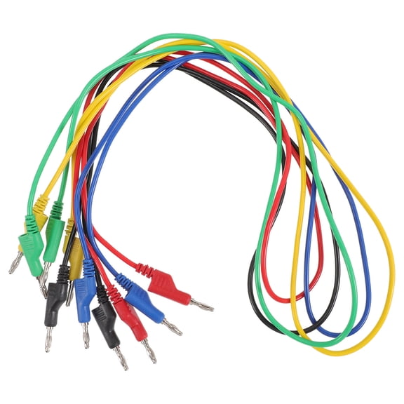 IDEANATEGRATE 5Pcs Insulation Effect Test Leads Banana Plug to Banana Plug Cables for Technicians