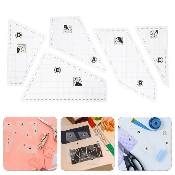 IDEANATEGRATE 5Pcs Sewing Ruler Quilting Tools Quilting Stencils Hexagon Template For Beginners