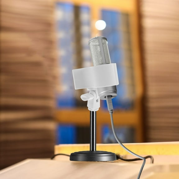 IDEANATEGRATE 5Pcs White Plastic Microphone Stand Clip for 10.00X7.00X6.00in Stage Performance