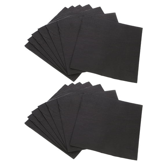 IDEANATEGRATE 60Pcs Black Bow Napkins 6.5x6.5 Inches