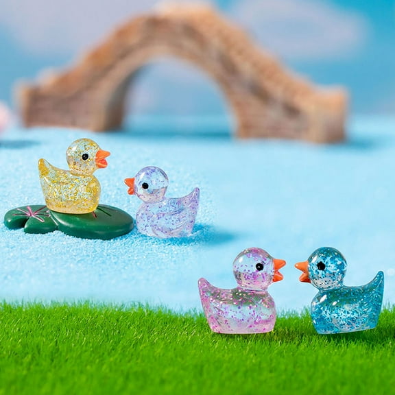 IDEANATEGRATE 60Pcs Resin Mini Duck Statues Small Animals Figures for Yard and Garden Decor