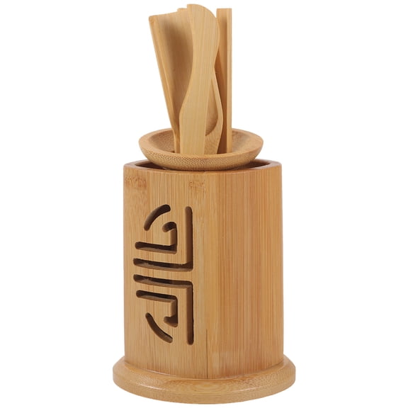 IDEANATEGRATE 6Pcs Bamboo Kung Fu Tea Utensils for Washing Cups and Making Tea Use 18.00X0.50X1.00in