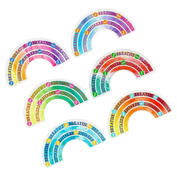IDEANATEGRATE 6Pcs Breathing Soothing Stickers for Phone and Any Surface in Multi-colored Rectangular Shape