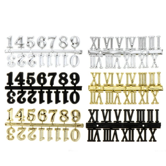 IDEANATEGRATE 6Pcs Clock Replacement Numbers Silver for Diy Enthusiasts Wall Clock Accessories