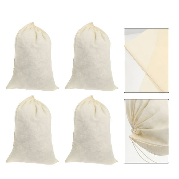IDEANATEGRATE 6Pcs Cloth Bags Beige Rectangular Gauze for Cooking and Herbal Use
