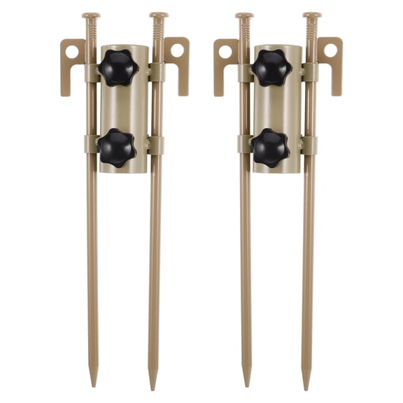 IDEANATEGRATE 6Pcs Khaki Steel And Aluminum Tarp Poles Stakes Enhanced Stability In Outdoor Camping Canopy Setup
