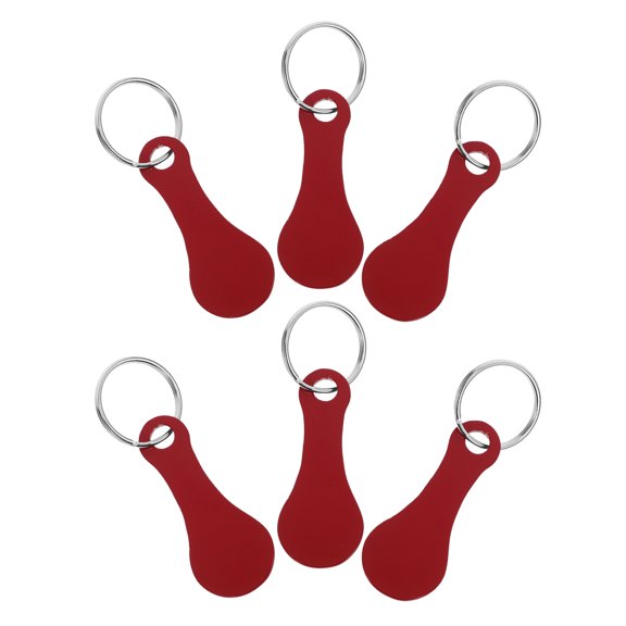 IDEANATEGRATE 6Pcs Oval Stainless Steel Shopping Cart Keychain For Office Use