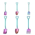 thumbnail image 1 of IDEANATEGRATE 6Pcs Small Appetizer Spoons Stainless Steel for Home Use and Bar, 1 of 8