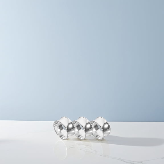 IDEANATEGRATE 6Pcs Stainless Steel Bling Napkin Ring Holder for Family Gatherings and Restaurants 1.85X1.85X0.87in