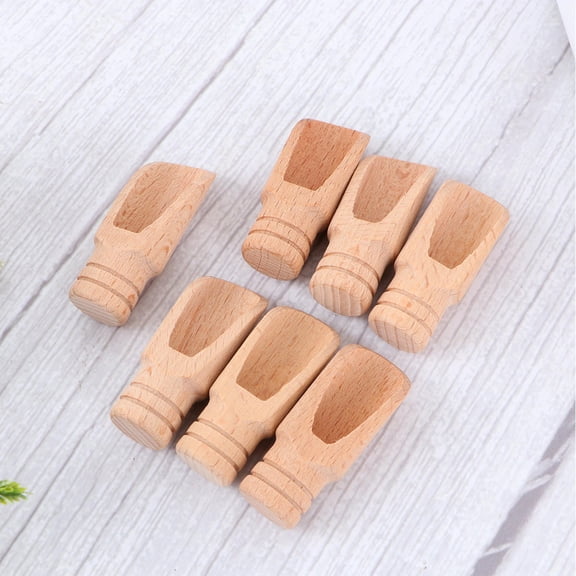IDEANATEGRATE 7Pcs Salt Scoop Bath Salt Shovels for Kitchen Use and Bathroom Wood