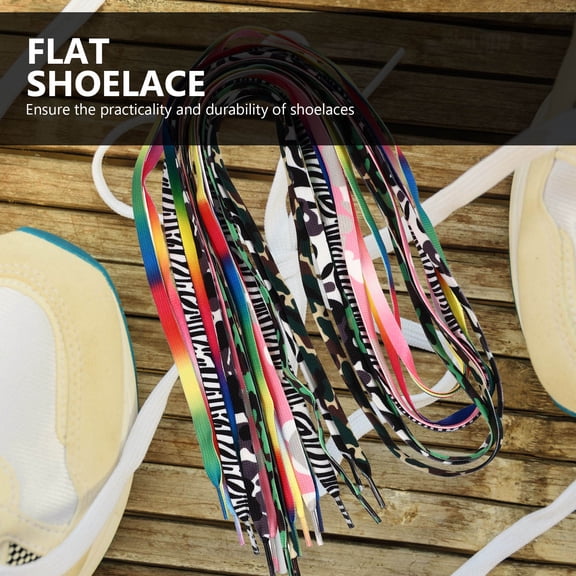IDEANATEGRATE 8Pairs Athletic Shoe Laces Flat Polyester Wide Laces For Sneakers Ice Sports Shoes Sports Enthusiasts
