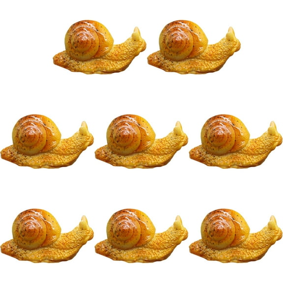 IDEANATEGRATE 8Pcs Miniature Garden Decoration Resin Snail Decor 1.02X0.55X0.47in For Decorators