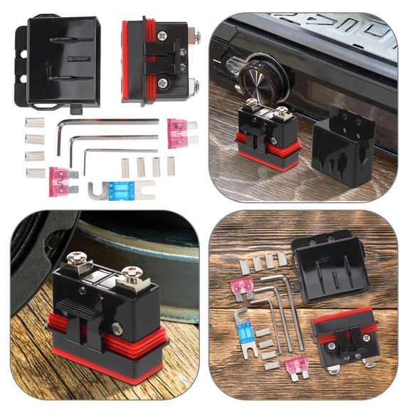 IDEANATEGRATE Auto Audio Amp Fuse Block Zinc Alloy 1Set for Car Audio Installation