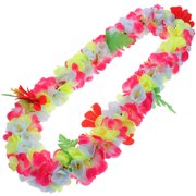 IDEANATEGRATE Multi Color Hawaiian Party Gar Tropical Flower Lei for Decor