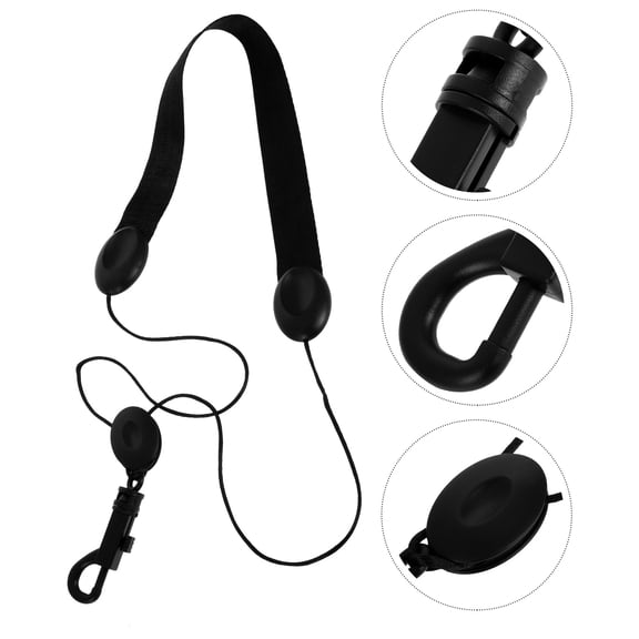 IDEANATEGRATE Black ABS Saxophone Neck Strap 1Pcs Suitable for Brass and Woodwind Instruments Practice Sessions