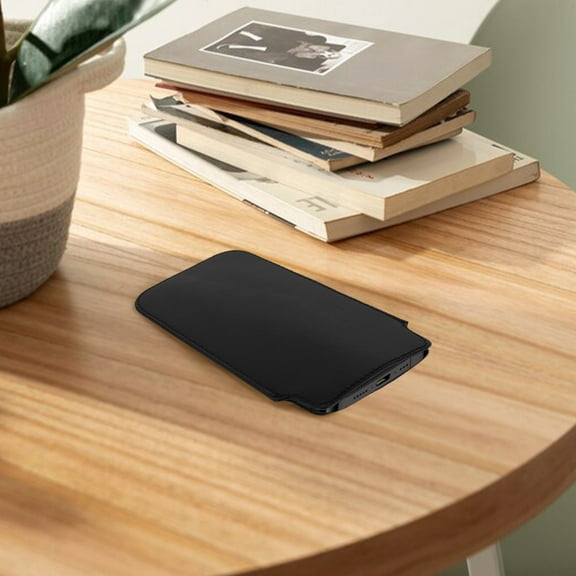 IDEANATEGRATE Black Pu Phone Pouch Phone Sleeve Pouch For Note2 3 4 5 7 Provides Scratch And Impact Protection 1Pcs