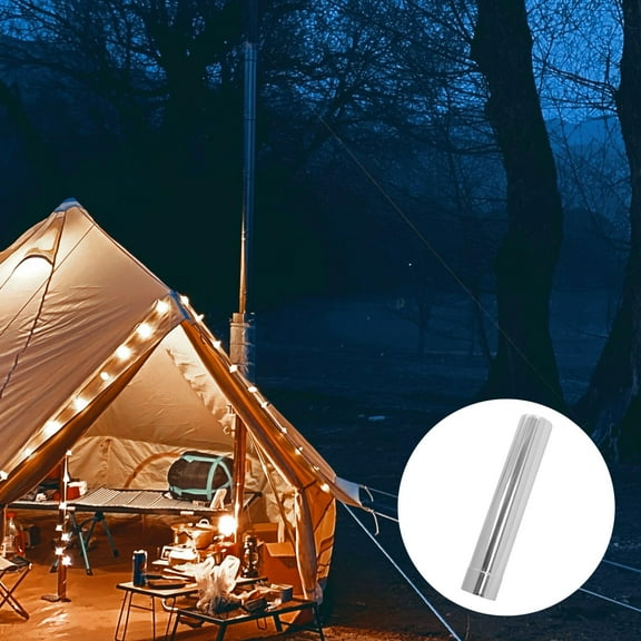 IDEANATEGRATE Camping Stove Flue Pipe 1Pcs 12.6x2.4x2.4in Silver Straight Chimney for Outdoor Adventure