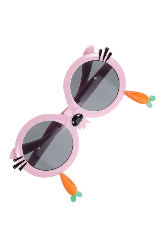 Carrot Bunny Design Cartoon Style Children Sunglasses 1 Pair UV Protection Lightweight Party Wear for Toddlers