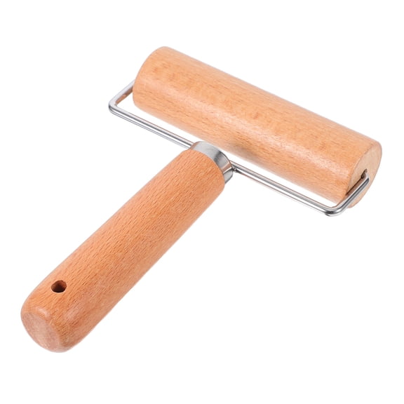 IDEANATEGRATE Compact Dough Roller 1Pcs Non Stick Wood Rolling Pin for Home Users 5.9x4.6x1.1in