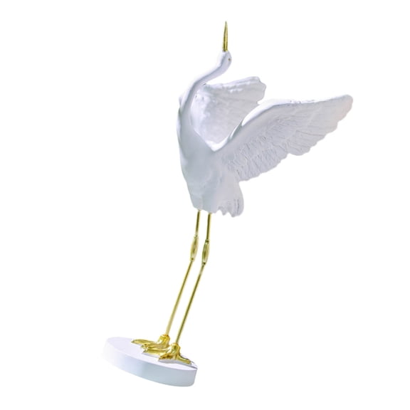IDEANATEGRATE Crane Shape Ornament 1PC 31.5X14.5X9CM Resin for Home Decoration