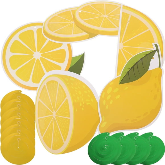 IDEANATEGRATE Decorations 20 Pcs Yellow Spiral Lemon Theme for Birthday Party Organizers