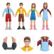 IDEANATEGRATE Dollhouse Characters Child 1 Set Imitated People Figurines Assorted Color PVC Realistic Design 8X0.39In