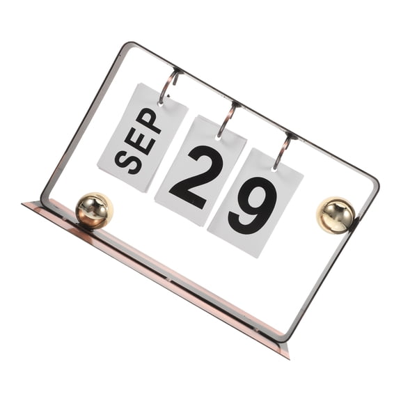IDEANATEGRATE Brown Desk Calendar with Iron Art Design for Office Perpetual Flip Calendar
