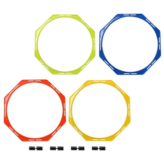 IDEANATEGRATE Exercising Tools 4Pcs Agility Training Rings for Obstacle Course PP Material Octagon Supplies for Athletes