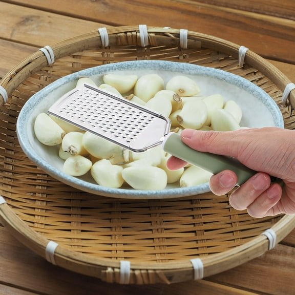 IDEANATEGRATE Garlic Crusher And Cheese Zester 1Set Green For Grating Ginger And Vegetables In Kitchen