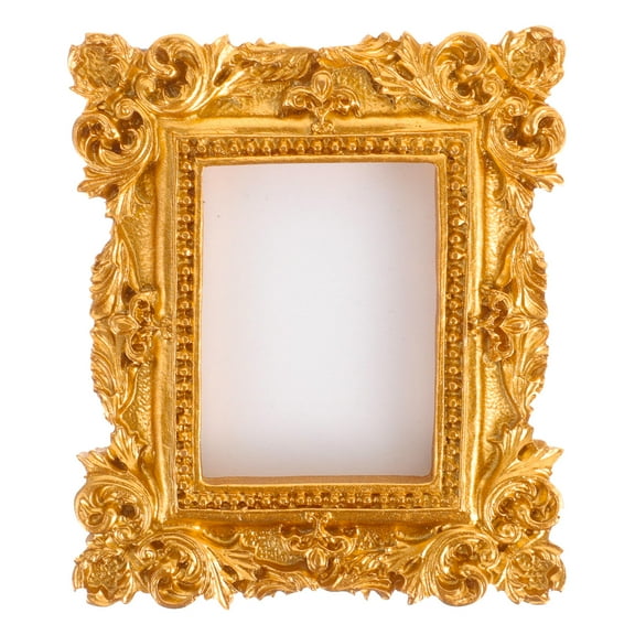 IDEANATEGRATE Gold Embossed Photo Frame Vintage Resin Desk Picture Frame For Wall Or Tabletop