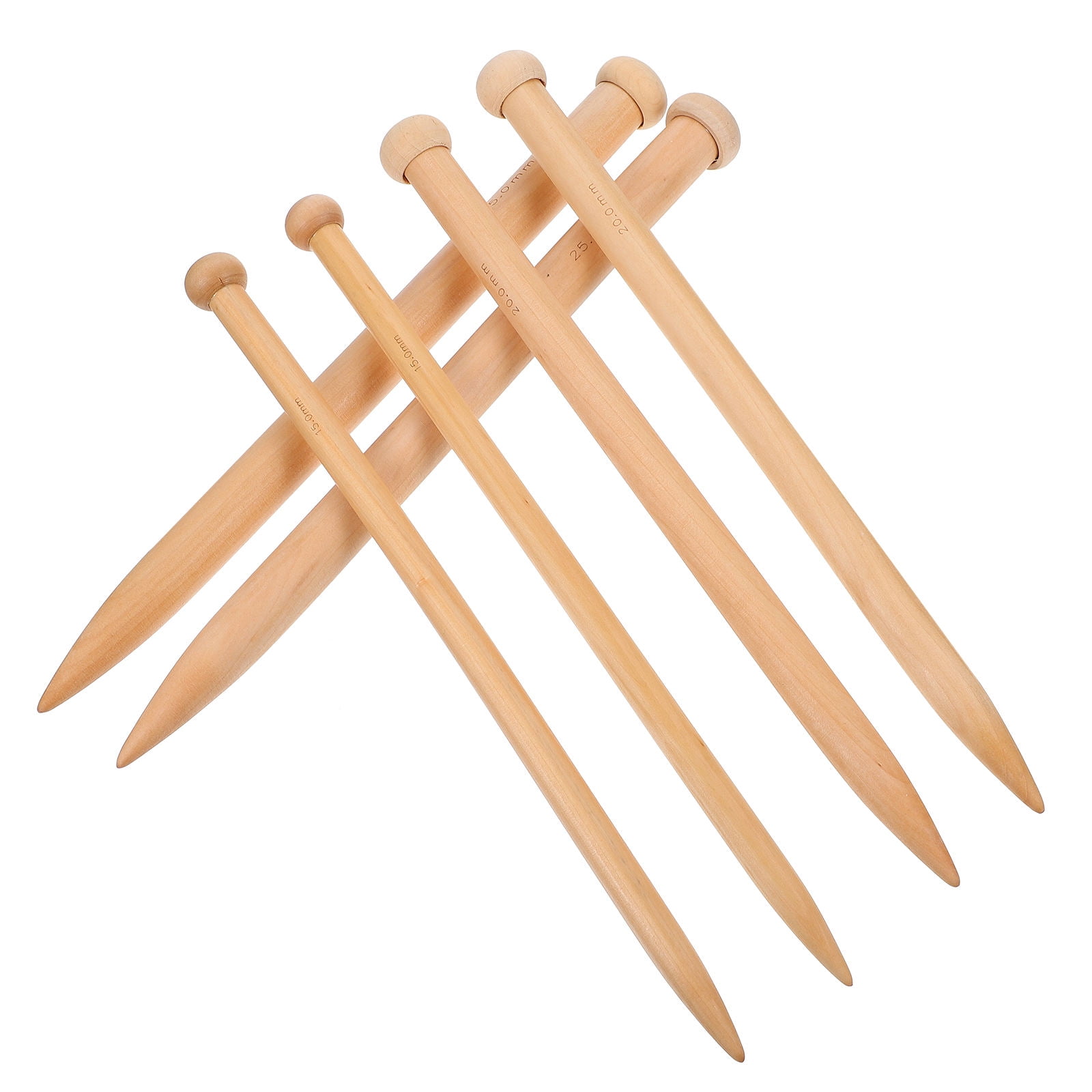 IDEANATEGRATE Knitting Needles Set 3Pairs Large For Sweaters Wood Intermediate Knitters Friend present