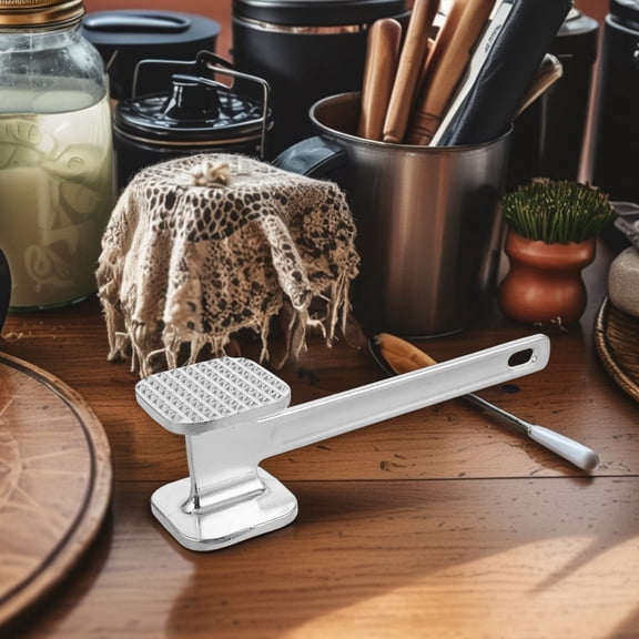 IDEANATEGRATE Meat Mallet 1Pcs Dual Sided Aluminum Alloy Kitchen Tool For Enhancing Texture and Flavor