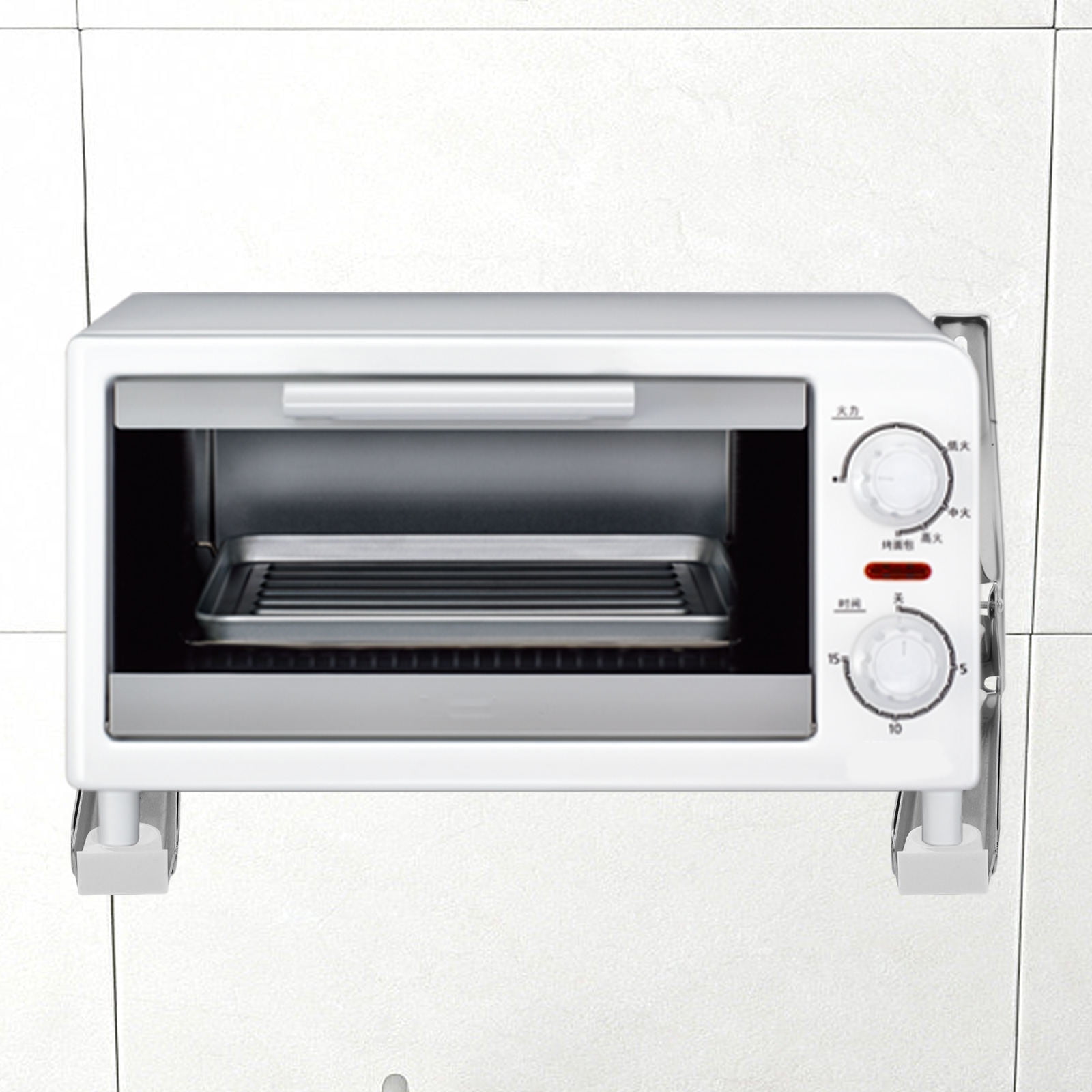 IDEANATEGRATE Metal Microwave Oven Rack 1 Pair Retractable Range 8.7-15.7in Space Saving Kitchen Organization